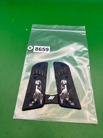 Hybrid PB Contract Killer 1911/45 Style Grip Panels Black Blue