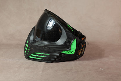 Virtue VIO Paintball Mask Black Green Smoke Lens Full Face Goggle