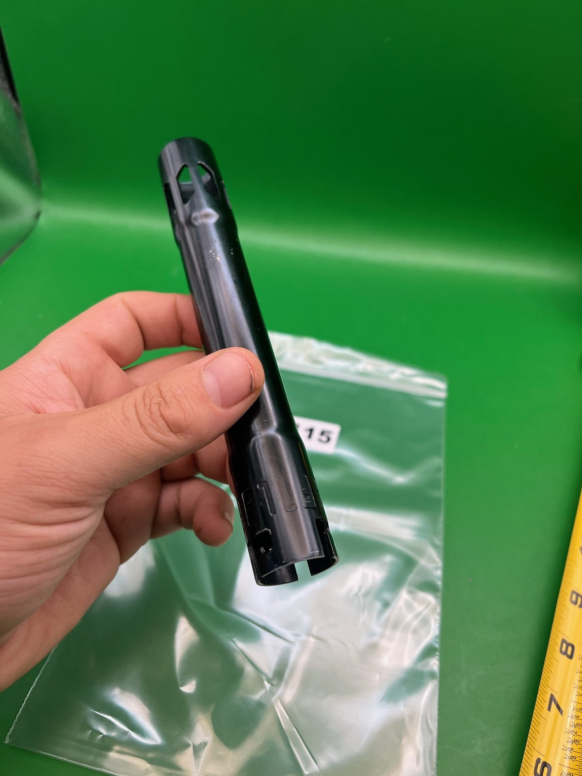 Acculock Barrel Gloss Black - used paintball barrel back - black