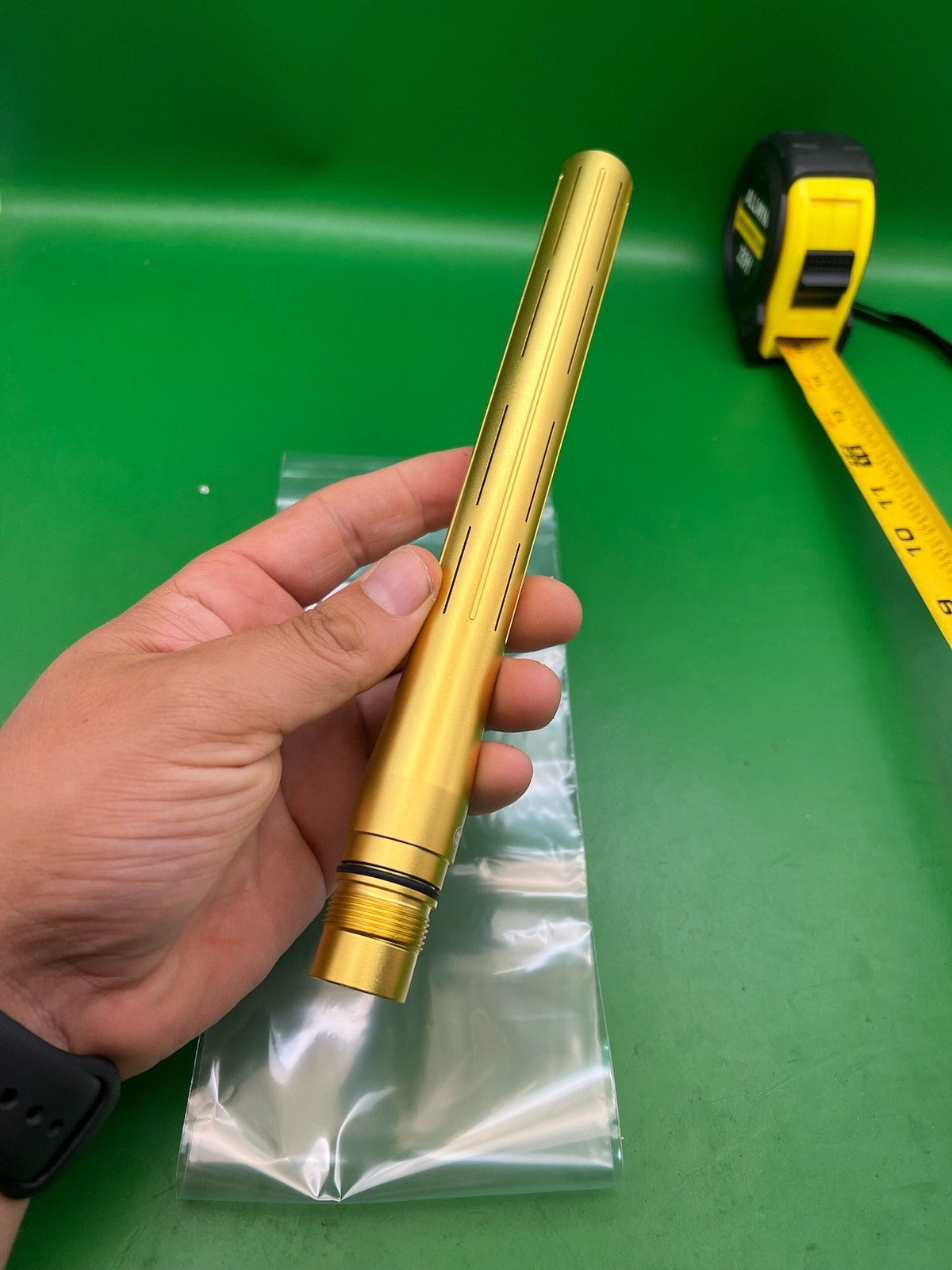 Infamous Silencio Pro DNA Barrel Tip 14" Gold Aluminum Paintball