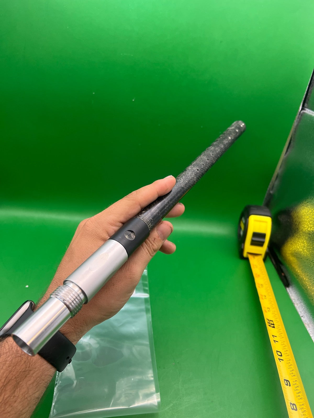 Angel Deadlywind Fibur Carbon Fiber Barrel Back 14" .689 AC - used paintball barrel back - black/silver