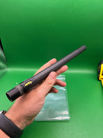 Stiffi Carbon Fiber Barrel Back 12" Autococker Black - used paintball barrel back - black