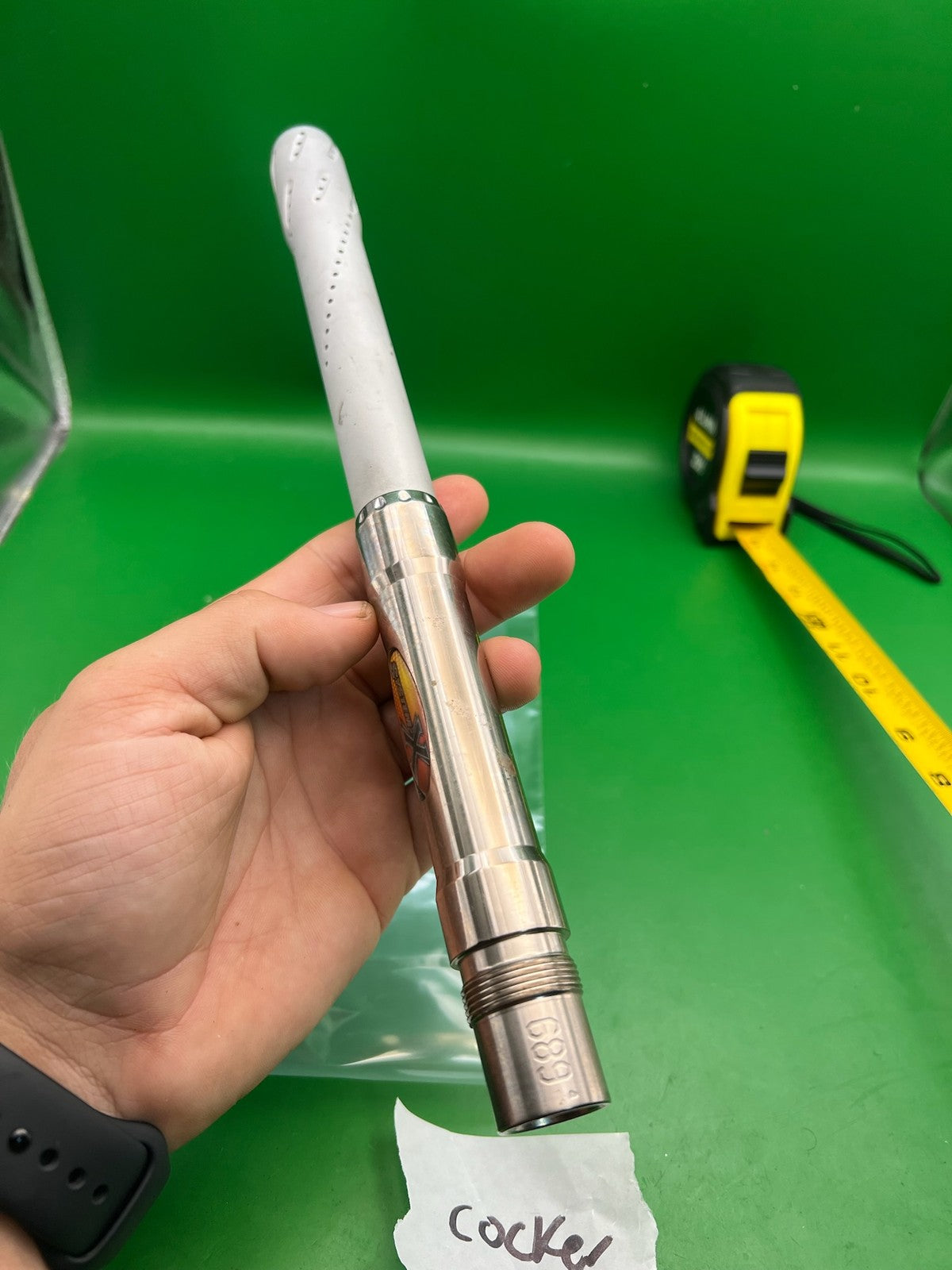 System X 12" Barrel Autococker Thread White Silver .689 Bore