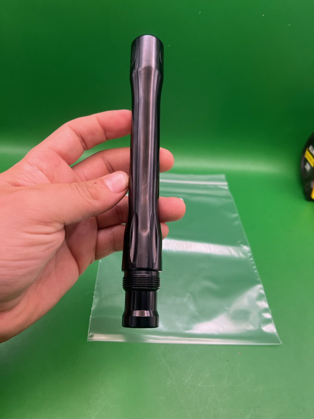 Dye UL-S Barrel Back 8" .680 Black - used paintball barrel back - black