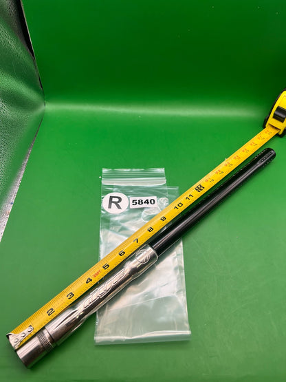Autococker Dye Broomstick Barrel 18" .681 Black Chrome - used paintball barrel - black/silver
