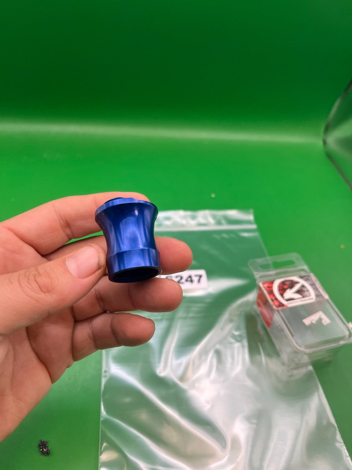 Kapp Autococker VASA - used paintball velocity adjuster / screw cap set - blue anno