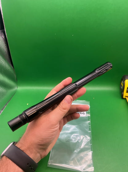 32 Degrees Spyder Quiet Riot Barrel Back 12" .690 Black - used paintball marker part - unknown