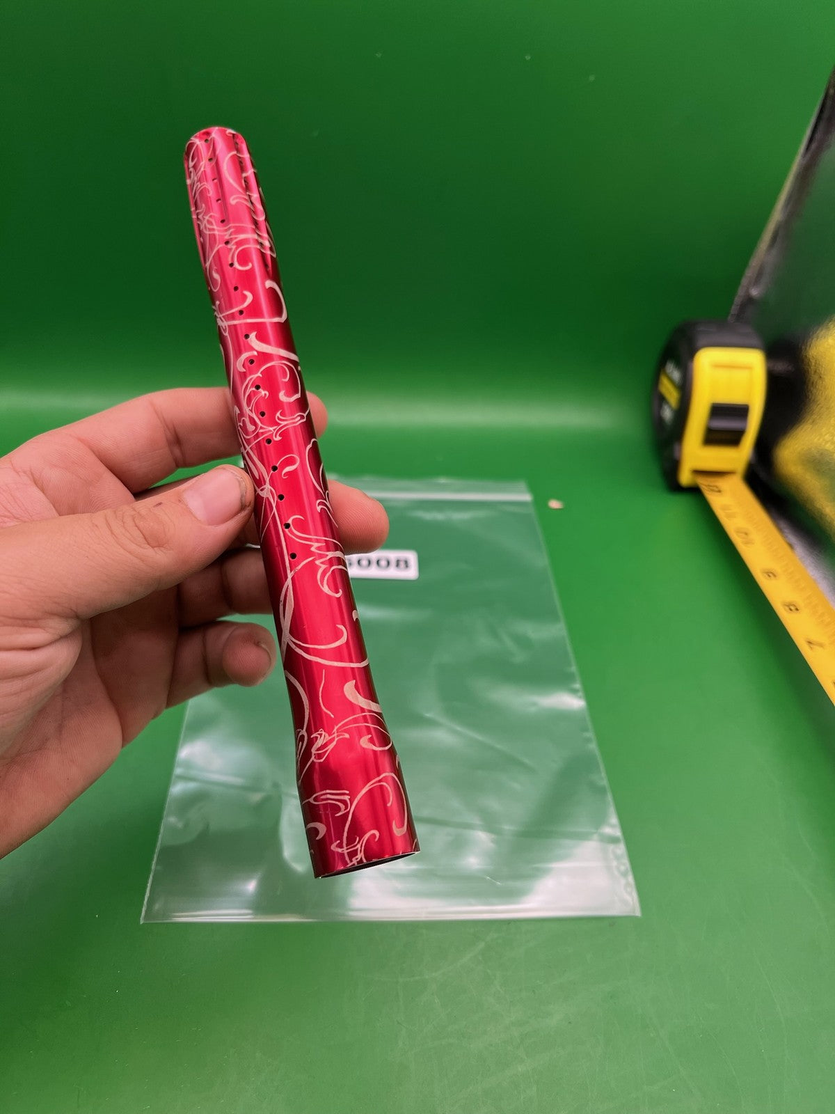 Bob Long Custom Laser 2 Piece Barrel Tip - used paintball barrel tip - red anno
