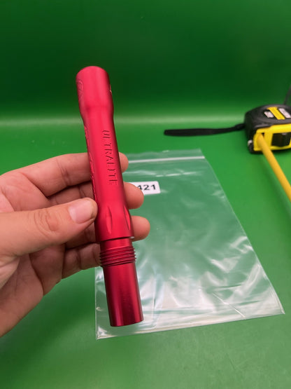 Dye Ultralite Barrel Back Red Angel Threaded - used paintball barrel back - red anno