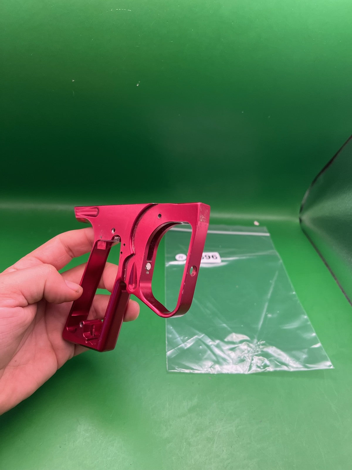 Red Smart Parts Shocker SFT Frame - used paintball trigger frame - red anno