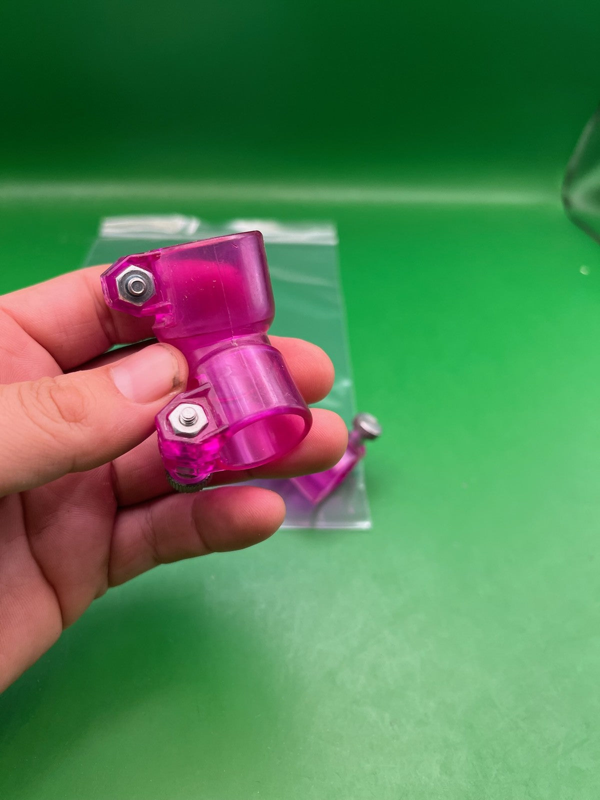 Purple Paintball Elbows - x2 - used paintball feed elbow / hopper elbow - translucent purple