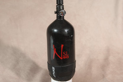 Ninja SL 90ci Carbon Fiber Paintball Tank Black with Exalt Cover Regulator