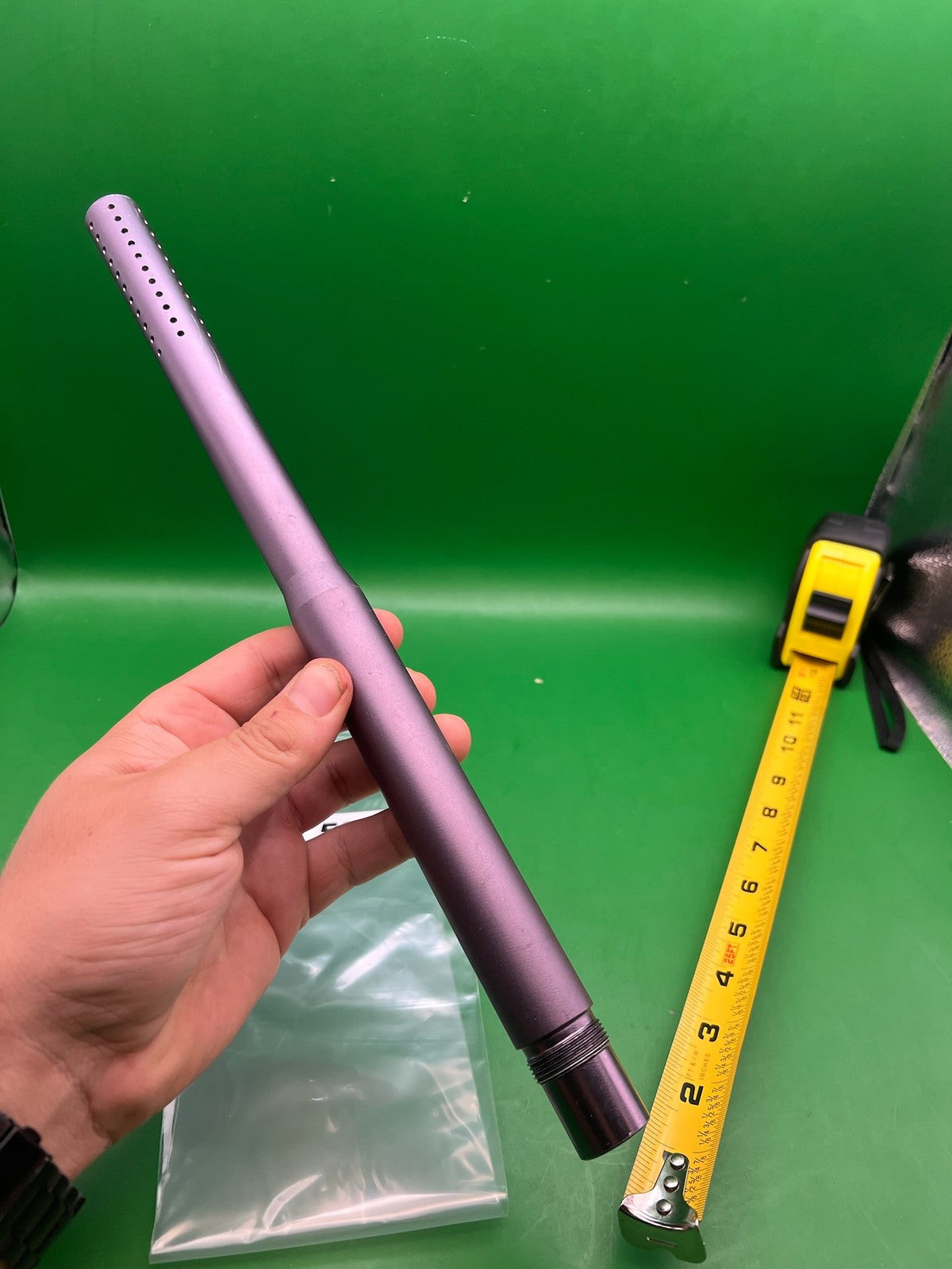 Autococker Stock Matrix 12" .687 Purple - used paintball barrel - purple anno