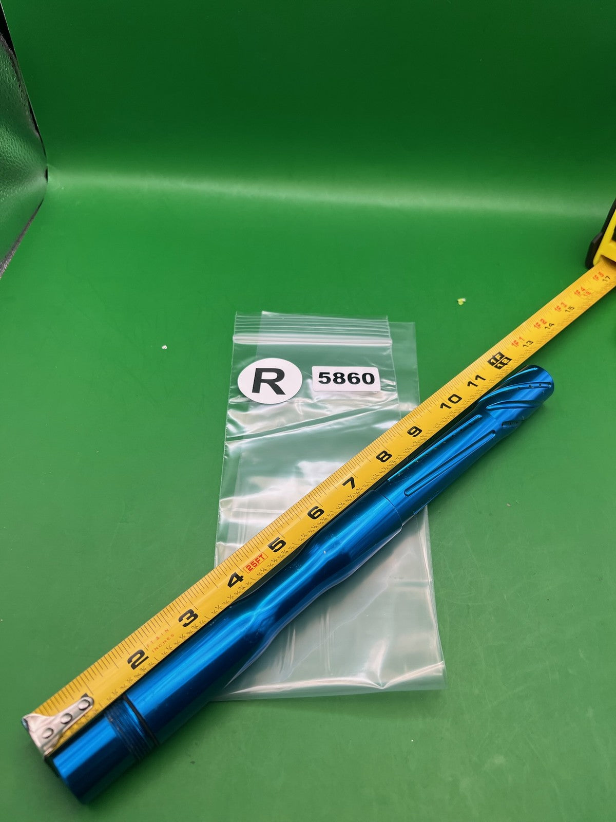 Lightening Autococker  14" .690 Blue - used paintball barrel - blue anno