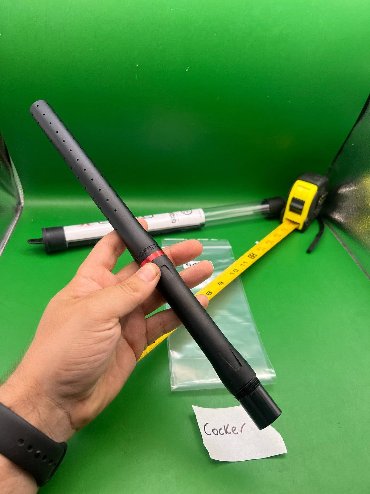 Empire Autococker Barrel Back Black .689 14" - used paintball barrel back - black