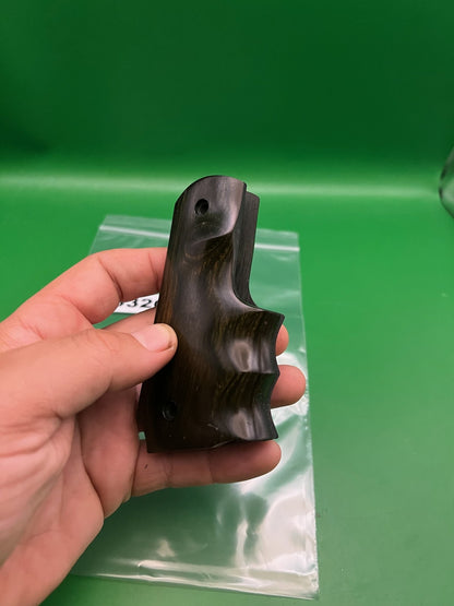 45 Style Wood Split Grips Pair Dark Walnut Brown Panels