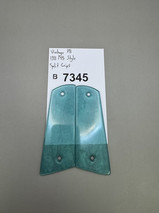 Vintage Paintball 1911 M45 Style Split Grip Panels Teal