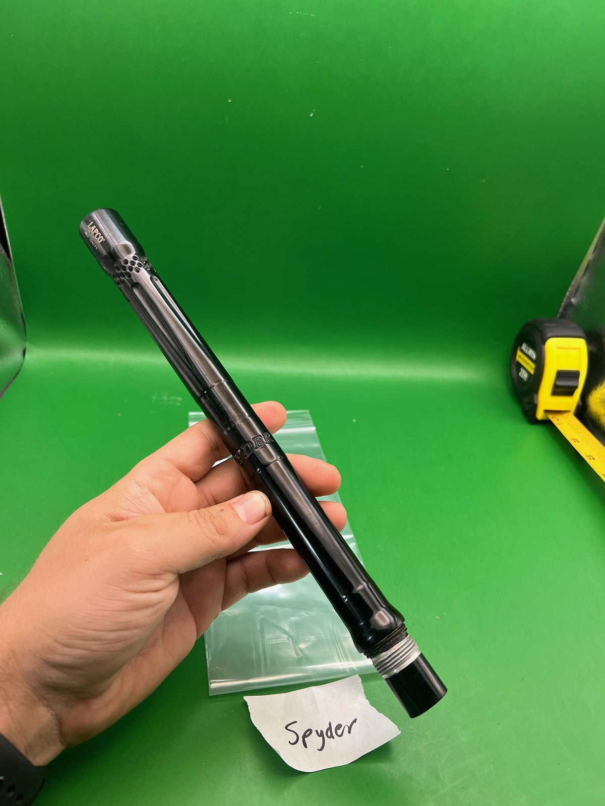 Lapco Spyder Barrel 12" .688 Black - used paintball barrel - black