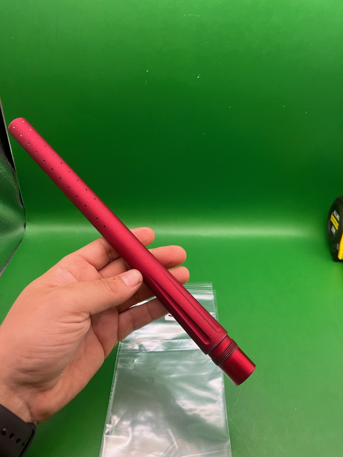 Stock Autococker Barrel  .690 Red - used paintball barrel - red anno