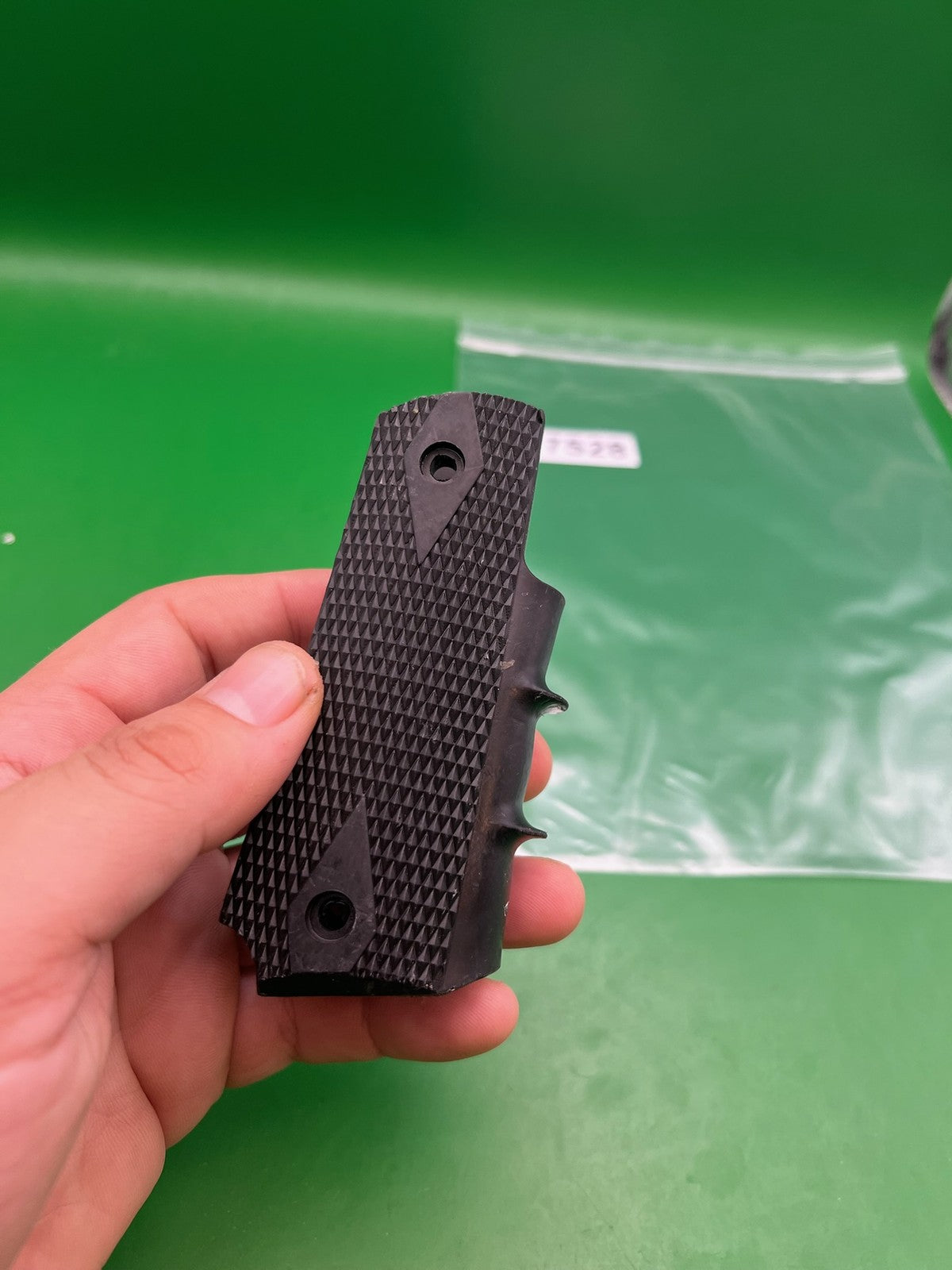 Smart Parts 1911 45 Style Grip Panels Black Checkered Rubber Paintball Grips