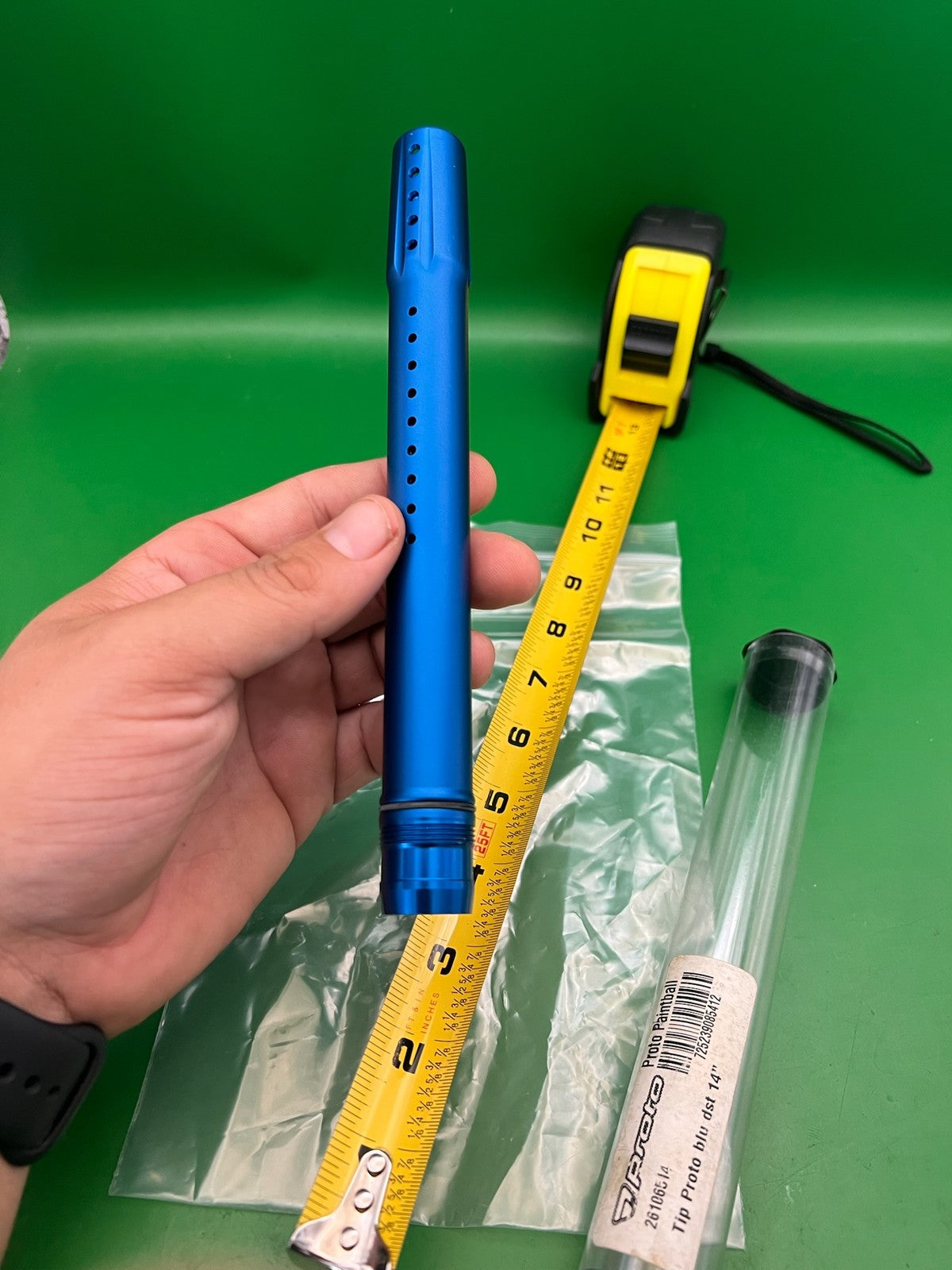 Proto Paintball 14" Barrel Tip Blue Anodized