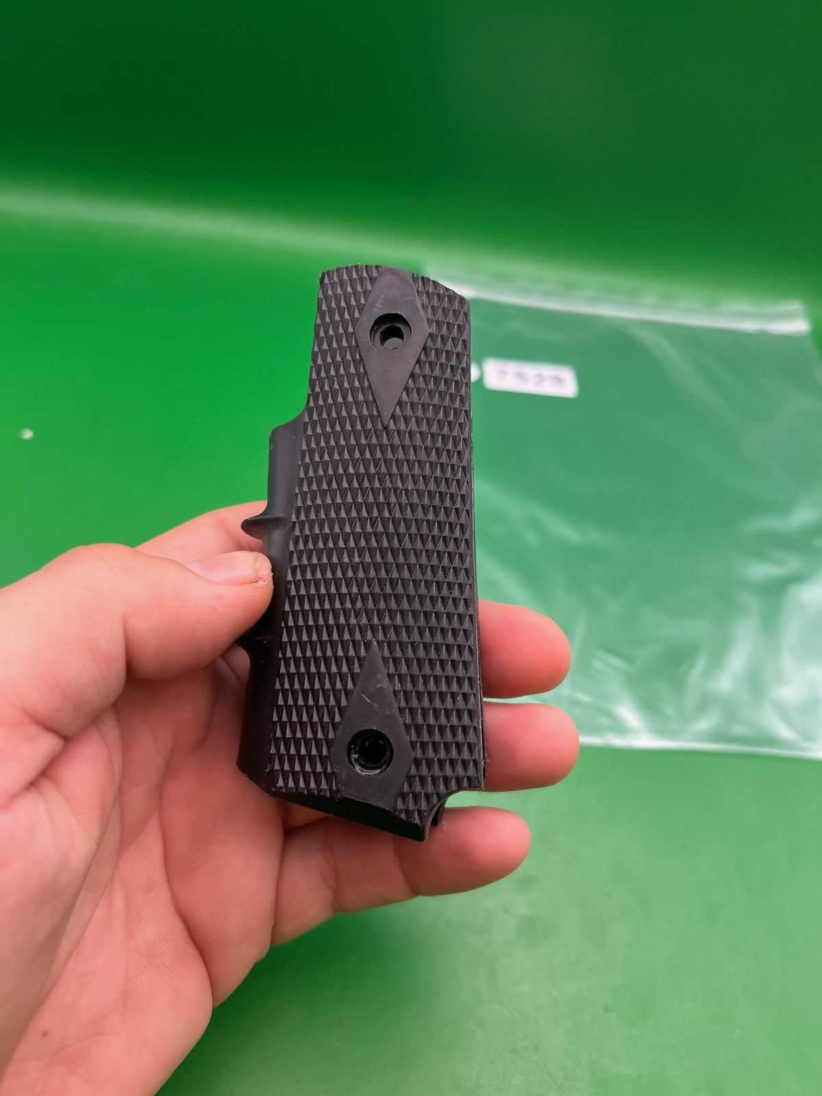 Smart Parts 1911 45 Style Grip Panels Black Checkered Rubber Paintball Grips