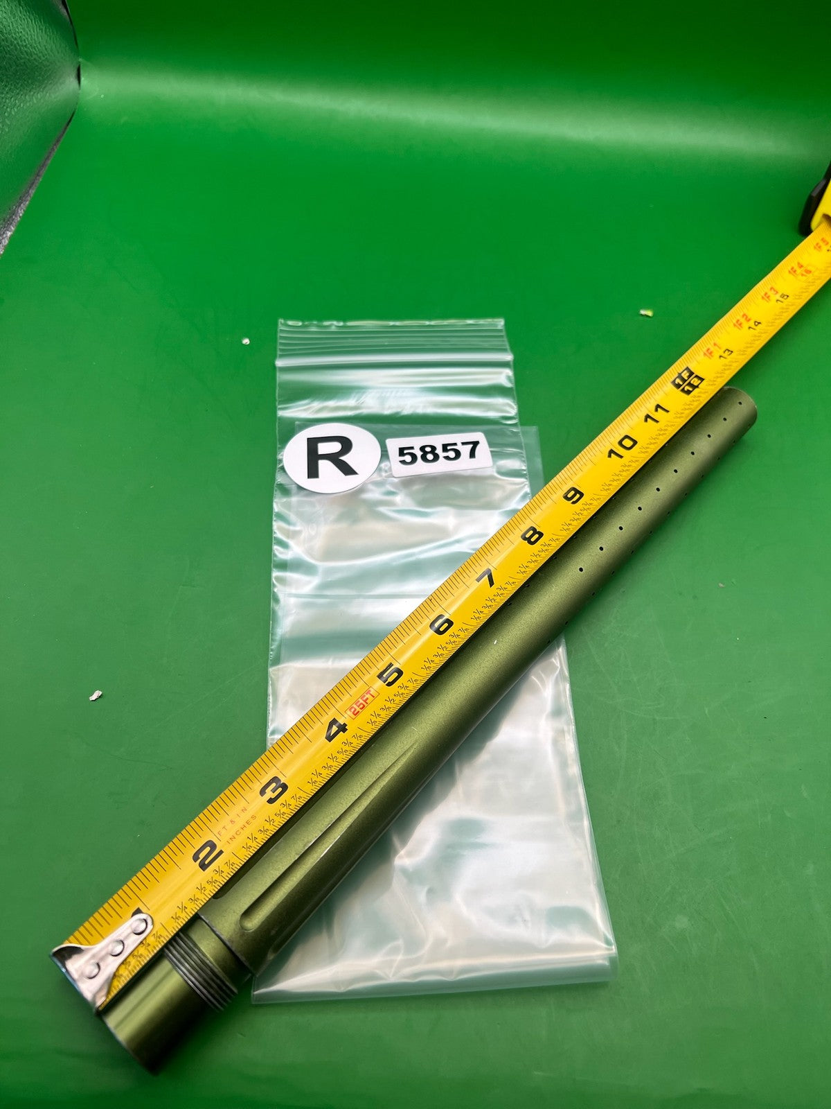 Stock Empire Back 12" .692 Olive - used paintball barrel back - olive