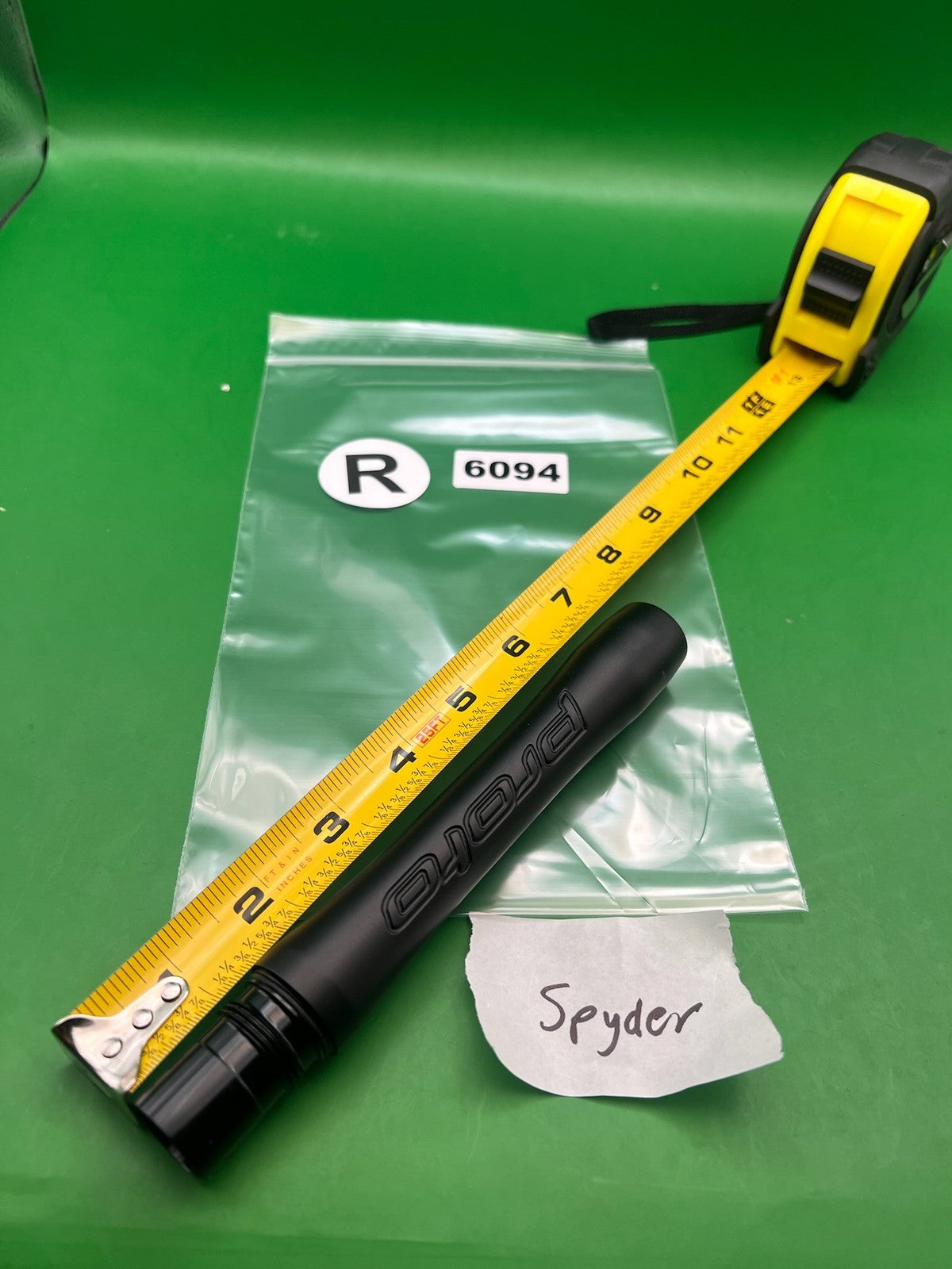 Proto Barrel Back Spyder Thread 8" Black - used paintball barrel back - black