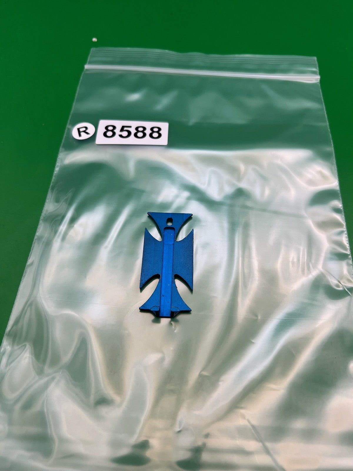 Hybrid Paintball Iron Cross Eye Cover Blue Anodized Aluminum