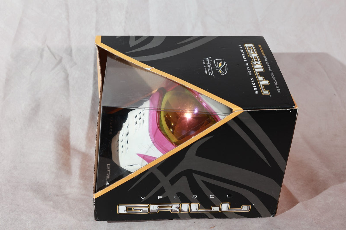 Grillz Paintball Mask Goggle White Pink Vision For Victory