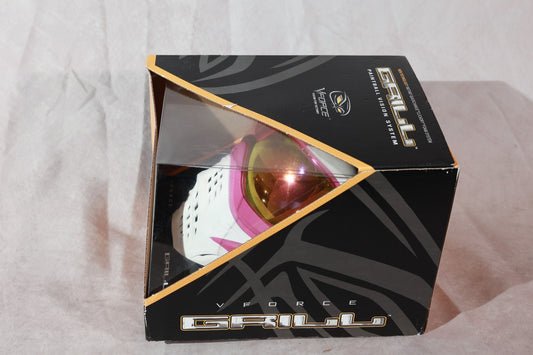 Grillz Paintball Mask Goggle White Pink Vision For Victory