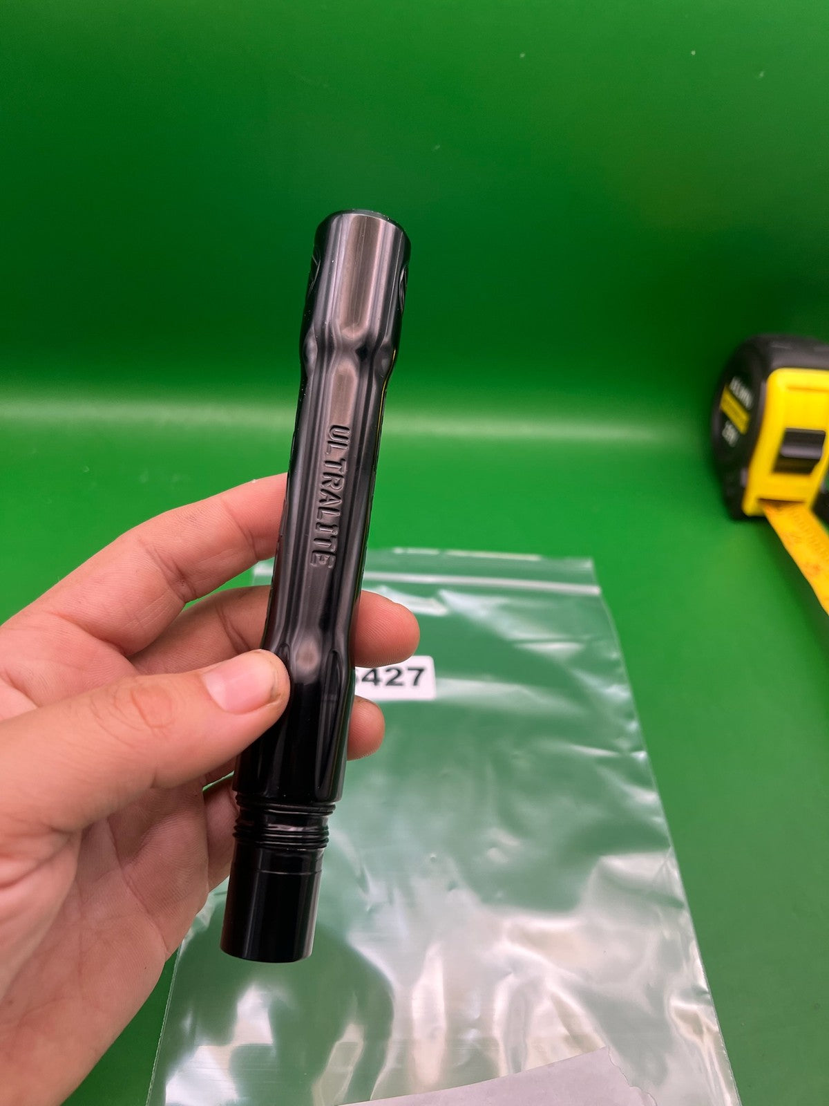 Spyder Ultralite Barrel Back Black .688 Bore - used paintball barrel back - black