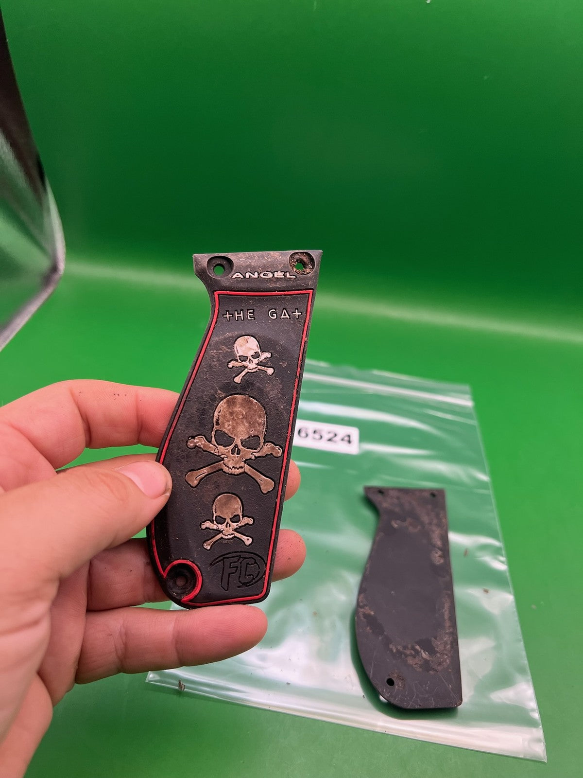 WDP Angel Grip Panels Black Skull The Gat FC Logo