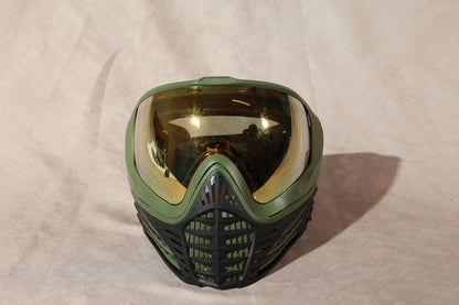 Virtue VIO Paintball Mask Olive Green With Gold Mirror Lens And Strap Bundle