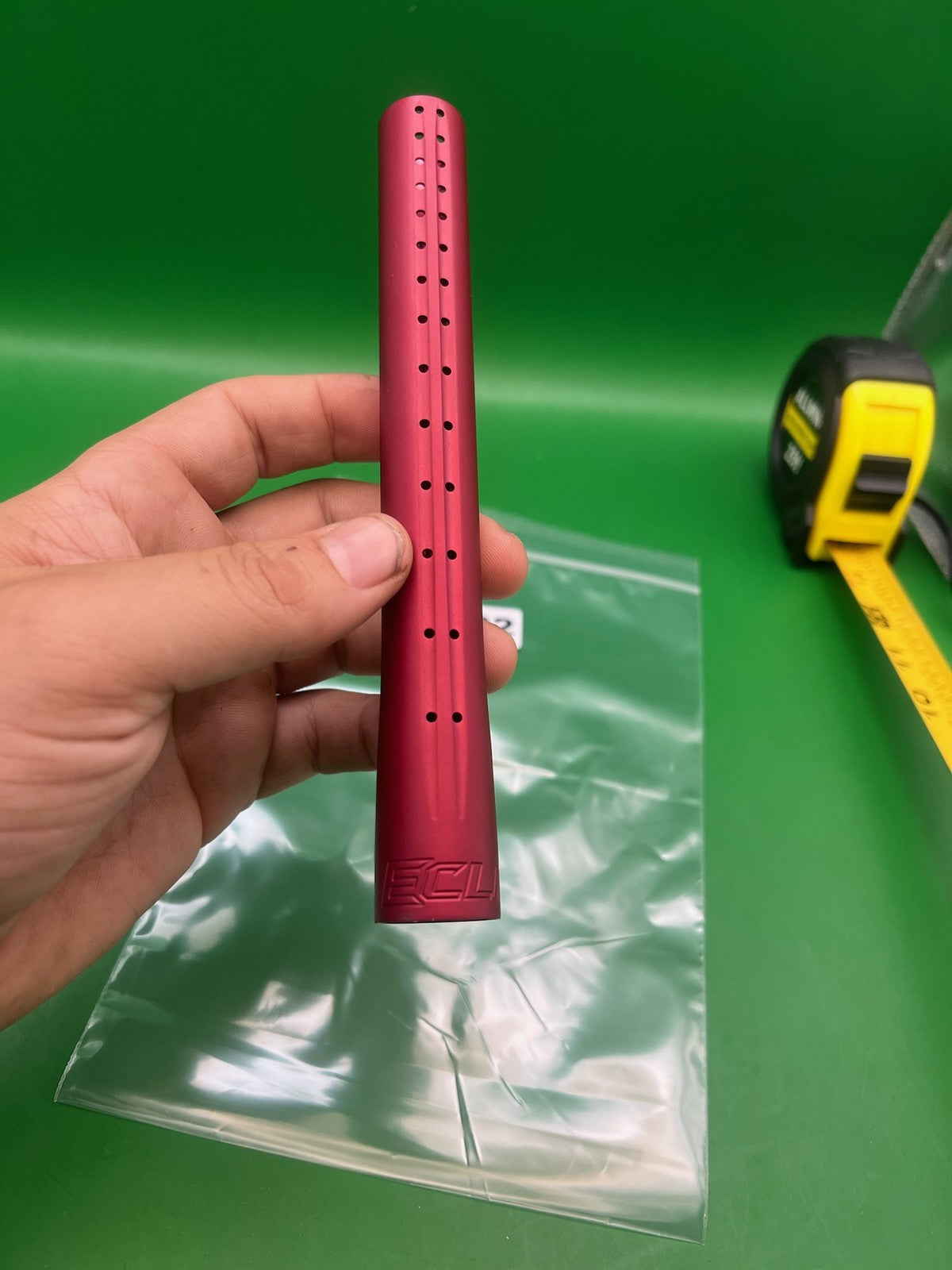 Planet Eclipse Shaft Tip - used paintball barrel tip - red anno