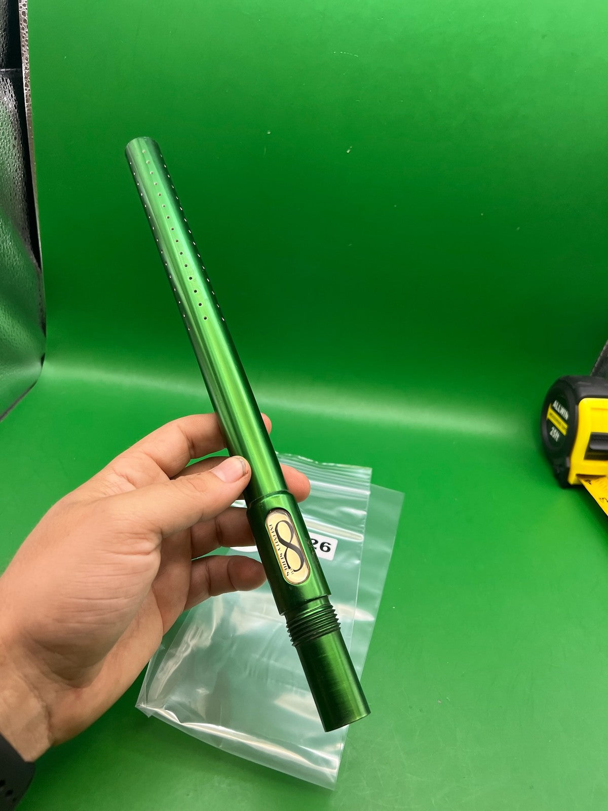 Green Angel Infinity Barrel - used paintball barrel - green anno