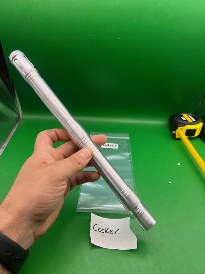 Raw Armson PTP Autococker Cocker Barrel Silver 12in .693 Bore - used paintball barrel - silver
