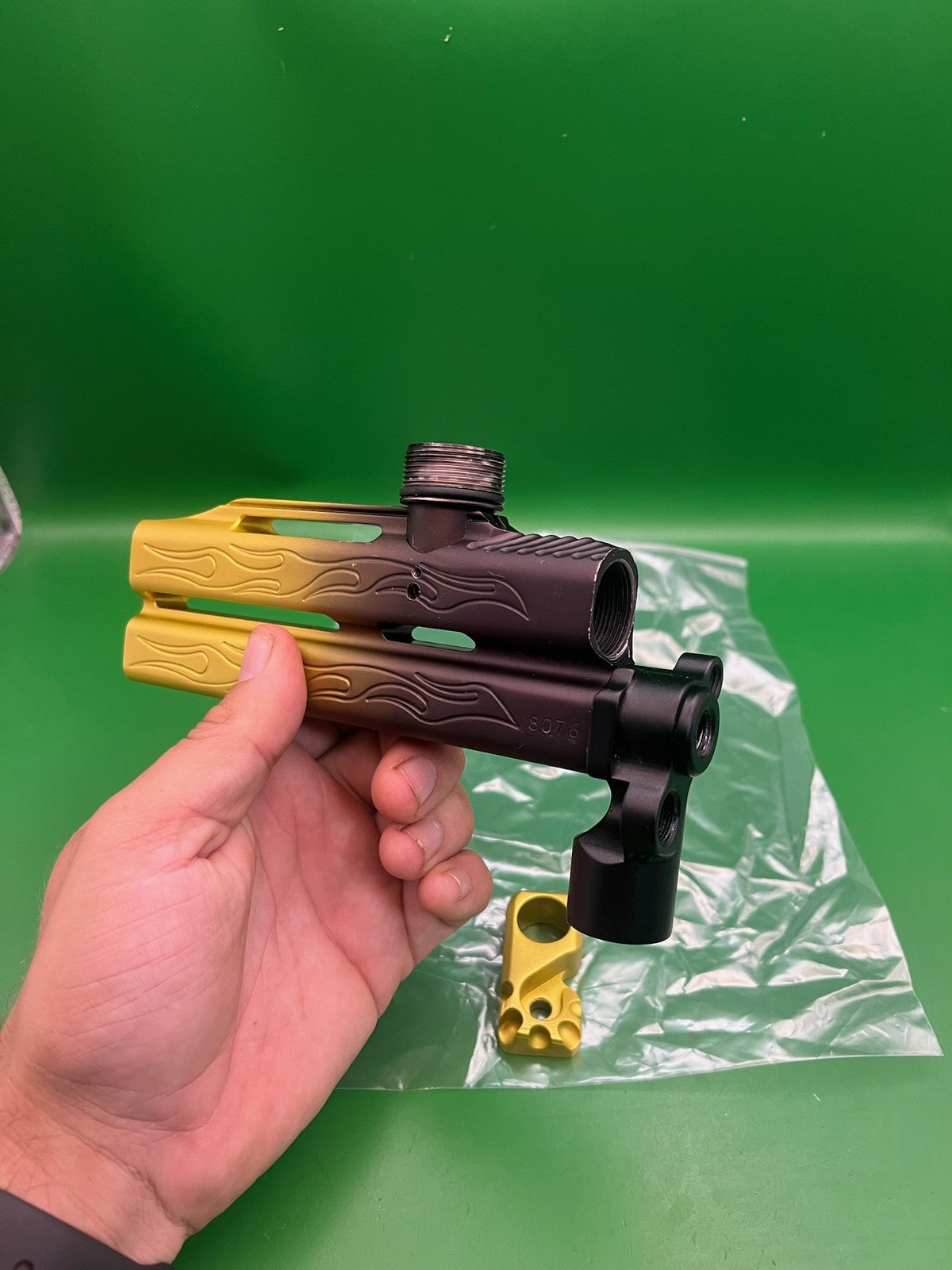 WGP Black Magic Autococker Body Gold Black Fade Flame Ano