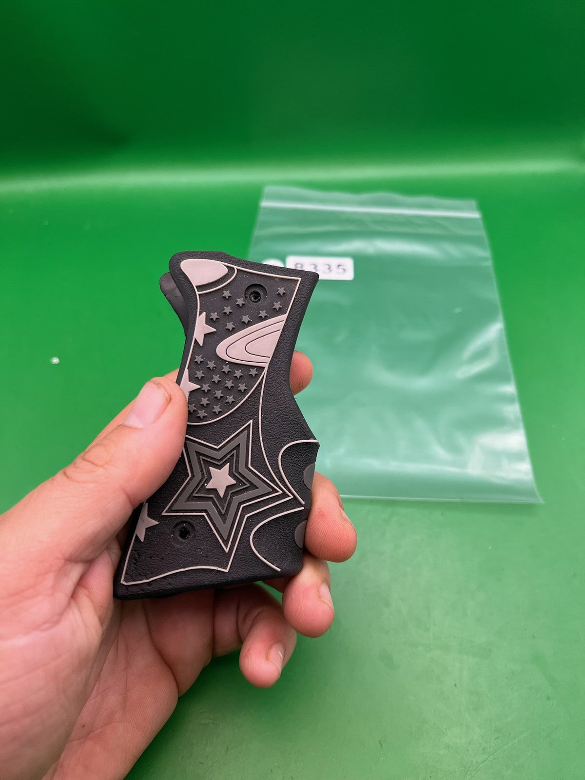 Gen X Global GXG 1911 45 Style Paintball Marker Grips Black Gray Stars