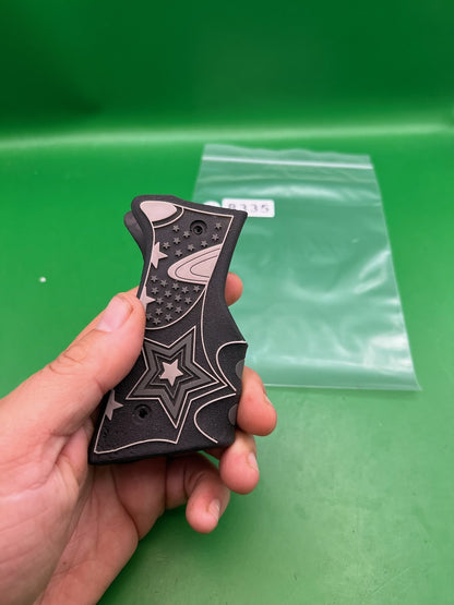Gen X Global GXG 1911 45 Style Paintball Marker Grips Black Gray Stars