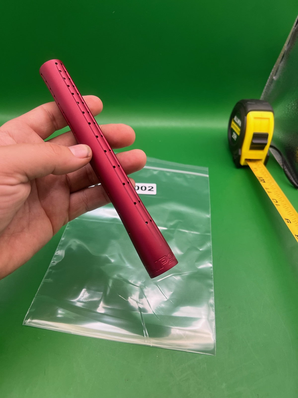 Planet Eclipse Shaft Tip - used paintball barrel tip - red anno