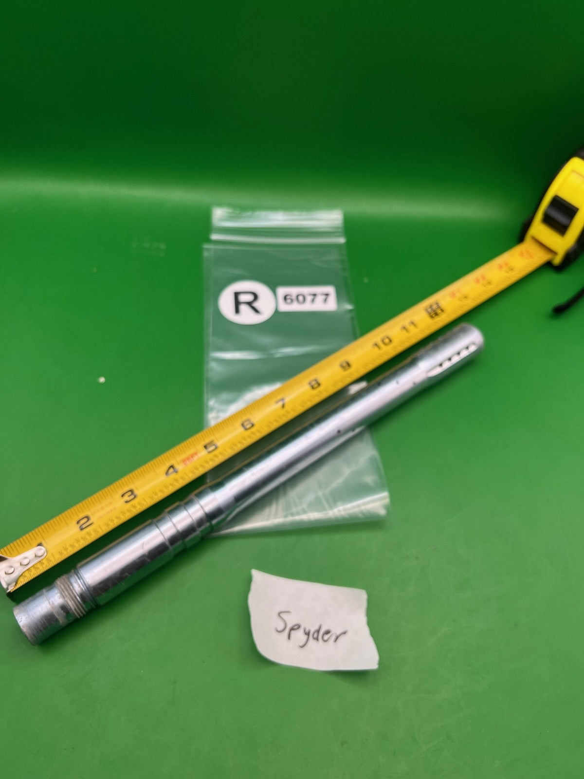 Spyder Barrel 12" .689 Silver Aluminum One Piece - used paintball barrel - silver