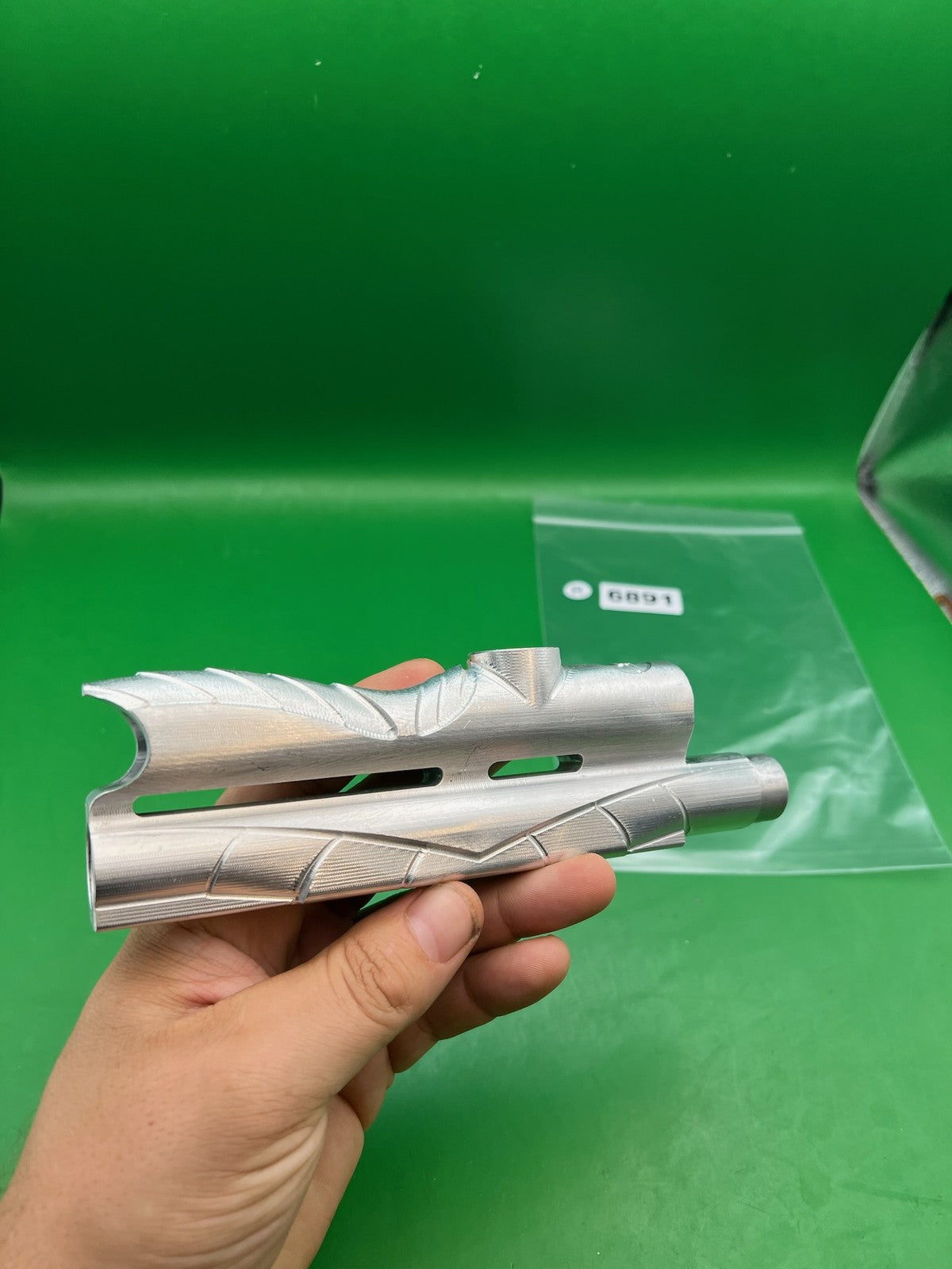 Raw WGP Karnivor New Style Body - used paintball body - raw silver