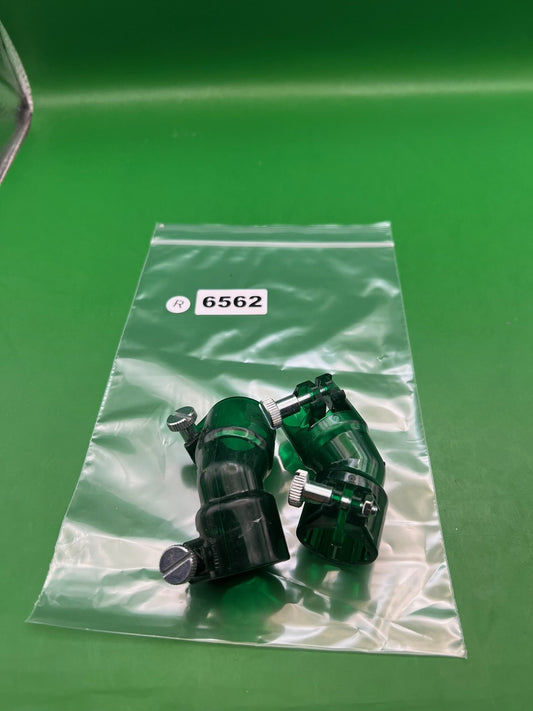 32 Degrees Classic Feedneck Elbow Green Lot of 2 - used paintball feedneck elbow - green