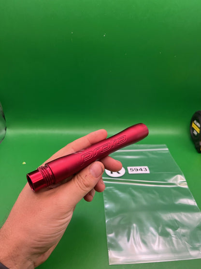 Ion Luxe Proto Barrel Back 8" .694 Red - used paintball barrel back - red anno