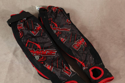 Damage Paintball Arm Pads Elbow Forearm Protection Black Red Size S/M Pair