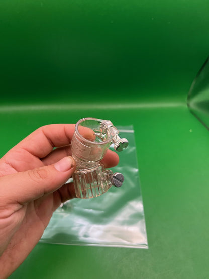 Pair of Two Clear Paintball Right Feed Elbows - used paintball feed elbow - clear
