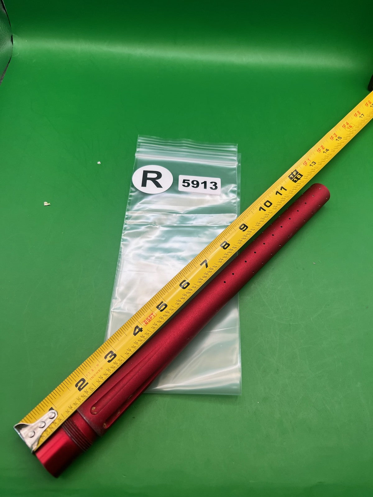 Stock Autococker Barrel  .690 Red - used paintball barrel - red anno