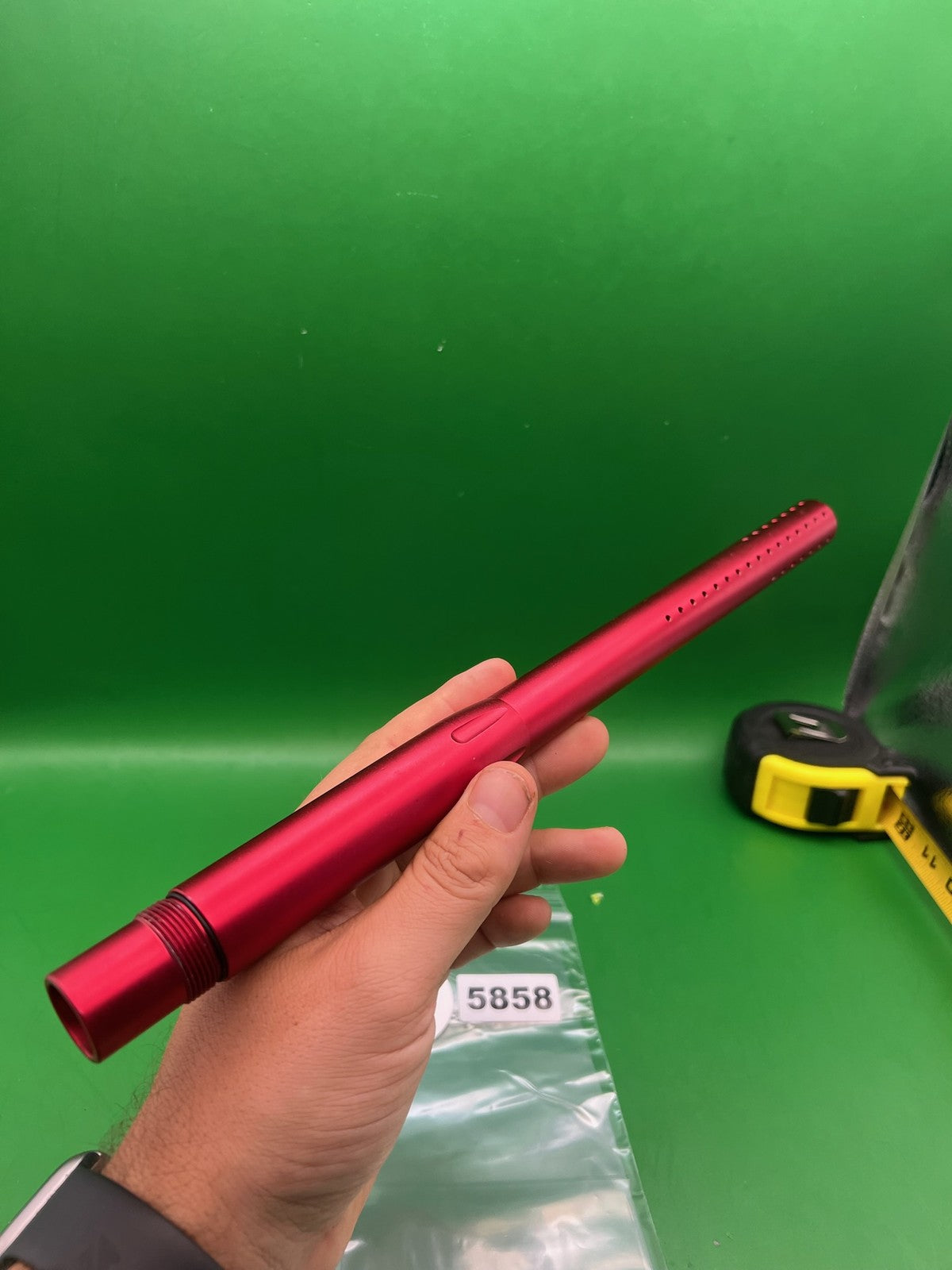 Autococker Dye Matric .689 Red Barrel - used paintball barrel back - red anno