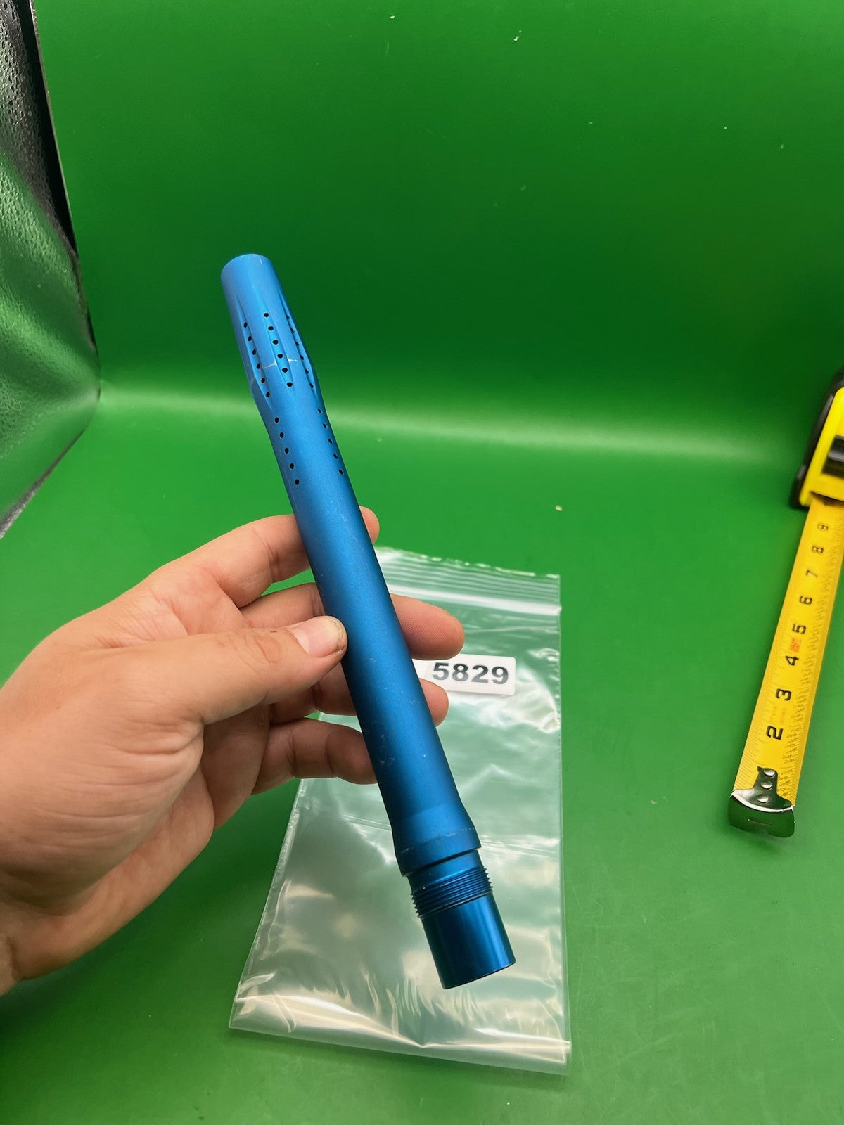 Stock Autococker 10" .689 Blue Barrel - used paintball barrel - blue anno